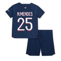 Maglie da calcio Paris Saint-Germain Nuno Mendes #25 Prima Maglia Bambino 2023-24 Manica Corta (+ Pantaloni corti)